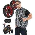 2024年NEWモデル ファン付きベスト 22V超高出力 25000mAh ファンバッテリーセット フード付き空冷調節作業服 猛暑対策必須品