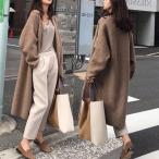 ロングカーディガン レディース 女っぽ ルーズ ニット ロングガウン 羽織 コーディガン ブラウン ホワイト ピンク