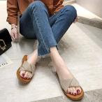 サンダル レディース フラットサンダル ぺたんこ 可愛い 歩きやすい 履きやすい 黒 茶色 黄色 青 ブラック ベージュ イエロー ブルー