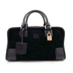 ロエベ LOEWE ハンドバッグ 352.61.A03 アマソナ 28 スウェード/レザー アナグラム ブラック ゴールド金具
