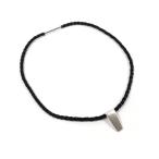 ジョージジェンセン Georg Jensen ネックレス チョーカー 423 シルバー925/レザー ブラック ヴィンテージ アクセサリー