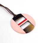 エルメス HERMES ネックレス ペンダント アクセサリー バッファロー バッファローホーン ブラウン/ピンク