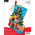 Bucilla 18インチ クリスマスストッキング フェルトアップリケキット 86899E Pawfect Gift