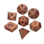 Metal Dice Polyhedral Set of 7 die (7) Antique Copper