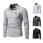 父の日 ポロシャツ メンズ 長袖 チェック柄 切り替え 大きいサイズ ゴル スポーツ ポロ きれいめ 着こなし 通勤 運動 プレゼント カジュアル 春 秋