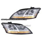 2006-2010y Audi TT MK2 8J アウディTT ファイバーLED ヘッドライト AFS無し 純正キセノン付車用 クロームインナー