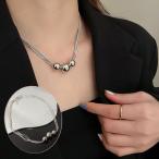 チェーンチョーカー 5連 ネックレス ボリューム ボールチェーンネックレス アクセサリー 結婚式(メール便送料無料)