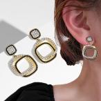 Yahoo! Yahoo!ショッピング(ヤフー ショッピング)ピアス レディース 四角 揺れる キラキラ かわいい 3連ピアス 人気アクセサリー イヤリング 二次会 結婚式（メール便送料無料）
