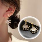 ピアス 揺れる 花 ロングピアス デザイン サークル アクセサリー レディース ファッション 可愛い 女性 雑貨 かわいい おしゃれ(メール便送料無料)