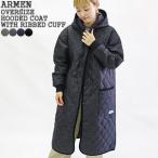 [クーポンで20%OFF]アーメン/ARMEN オーバーサイズフード付きコート キルティングコート ロング丈 軽い ゆったり リブ袖 NAM2154PP