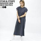 スターアンドストライプ/STAR&STRIPE ノースリーブクルーネックワンピース フレンチスリーブ Tシャツワンピース SSMD-031 レディース