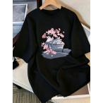富士山と桜の風景グラフィックTシャ...