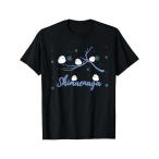 メンズ 北海道風景Tシャツ シマエナガ 雪片イラスト ブラック 半袖 ラウンドネック オールシーズン 洗濯機可 S-3XL