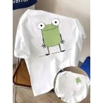 レディースカエルTシャツ両面プリン...