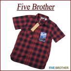 FIVE BROTHER ファイブブラザー オンブレチェック マチ付 半袖 ライトネルシャツ 152103