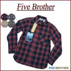 FIVE BROTHER ファイブブラザー オンブレチェック マチ付 長袖 ライトネルシャツ 152000