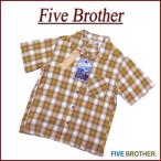 FIVE BROTHER ファイブブラザー オンブレチェック オープンカラー 半袖 ライトネルシャツ 152004