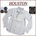 HOUSTON ヒューストン マチ付 長袖 ストライプ ヘビーネルシャツ 40765