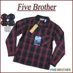 ショッピングネルシャツ FIVE BROTHER ファイブブラザー オンブレチェック オープンカラー 長袖 ライトネルシャツ 151946