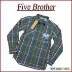 ショッピングネルシャツ FIVE BROTHER ファイブブラザー マドラスチェック 長袖 ヘビーネルシャツ 152160