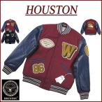 HOUSTON ヒューストン さがら刺繍  FOOTBALL PUレザー × メルトンウール スタジャン 51273