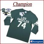 Champion チャンピオン トリコロールタグ USAコットン カレッジプリント 七分袖 フットボール Tシャツ C3-A421