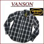 VANSON バンソン クロスボーン刺繍 オンブレチェック 長袖 ワークシャツ NVSL-803