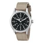 Timex T49962 Men's Expedition Scout Indiglo Night-Light Black Dial Tan Nylon Strap Watch