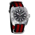 Vostok Amphibian Scuba Dude Automatic Mens Wristwatch Self-Winding Military Diver Amphibia Ministry Case Wrist Watch #710662 (Black+red)