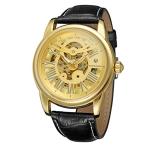 FORSINING Men's Automatic Self-Wind Steampunk Skeleton Leather Strap Unique Trendy Quality Wristwatches