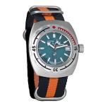 Vostok Amphibian Scuba Dude Automatic Mens Wristwatch Self-Winding Military Diver Amphibia Ministry Case Wrist Watch #090059 (Black+Orange)