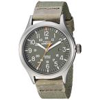 Timex Men's TW4B14000 Expedition Scout 40mm Green/Gray Leather/Nylon Strap Watch