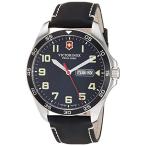 Victorinox Men's Fieldforce Stainless Steel Analog Quartz Watch with Leather Strap, Black, 20 (Model: 241846)