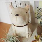 オーナメント オブジェ 置物 犬 陶器 雑貨 ガーデニング 装飾「うちのわんこ 柴犬（白） お座り」