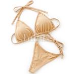  бежевый цвет T-back морской бикини . накладка входить купальный костюм бикини с треугольными чашками плавание одежда плавание .. бикини на завязках микро бикини tube top 