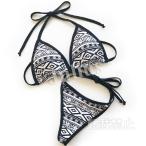  этнический рисунок пляж T-back бикини с треугольными чашками . накладка входить купальный костюм чёрный Asian .. плавание море хлеб Rush Guard серфинг видеть . щетка .si