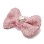 ショッピングルルド 犬 リボン ルルド―ル　スパークリングバレッタ　アクセサリー りぼん ワンタッチ　ピン