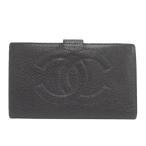CHANEL がま口長財布 ココマーク キャビアスキン ブラック A13498