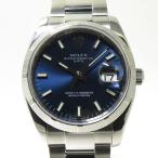 【中古】ROLEX オイスターパーペチュアルデイト 自動巻き SS ネイビー文字盤 115210 Z ...