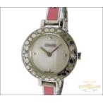 コーチ レディース腕時計 バングルウォッチ シグネチャー SS シルバー×ピンク クオーツ ホワイト系文字盤
