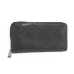 BOTTEGA VENETA ラウンドファスナー長財布 マキシイントレチャート レザー ブラック 573431