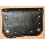 ショッピングスタッズ Groover Leather グルーバーレザー 高級 ホースハイド 馬革 レザー製 スタッズ 装飾 ショート コンパクト トラッカー ウォレット (茶芯黒) コードバン 財布 牛革