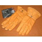 ショッピング防寒 【POWWOW パウワウ】 バイカー仕様 高性能 肉厚 オイルレザー製 防寒仕様 レザー グローブ ≪ガントレット ショート≫ (TAN/茶) 牛革 手袋 本革 バイク用品