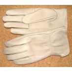 【POWWOW パウワウ】 バイカー仕様 高性能 肉厚 ディアスキン レザー グローブ ≪ストリートライト≫ (白) 鹿革 レザー製 手袋 本革 バイク用品 ガントレット