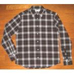 ショッピングシーチング 【Sweep!! Los Angels】 スウィープ!! 100%コットン 平織り シーチング生地 オンブレーチェック柄 長袖 ボタンダウンシャツ (黒×白) オックスフォード メンズ