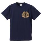 ショッピング戦国武将 戦国武将Ｔシャツ 伊達政宗 ネイビー S M L XL 家紋 竹に雀 プリント色 キャメル 左胸プリント