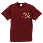 戦国武将Tシャツ 斎藤道三 エンジ S M L XL 家紋 二頭波 立波 プリント色 キャメル 左胸プリント