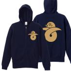 戦国武将 ジップアップパーカー 真田幸村 ネイビー S M L XL 家紋 結び雁金 プリント色 キャメル