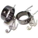 ダナスダイヤモンドイニシャルネックレス/ペア/ダイヤモンド/天然/ステンレス/アクセサリー/ブラック 刻印 無料 年度末 sale