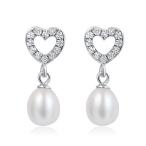 Yahoo! Yahoo!ショッピング(ヤフー ショッピング)ピアス レディース 淡水パール オープンハート 揺れるダイヤ 贅沢12石 CZ レディース ウェディング 二次会 披露宴 演奏会 プレゼント クリスマス
